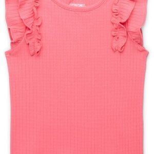 Girls' Pink Ruffle Sleeve Top, Size 4T